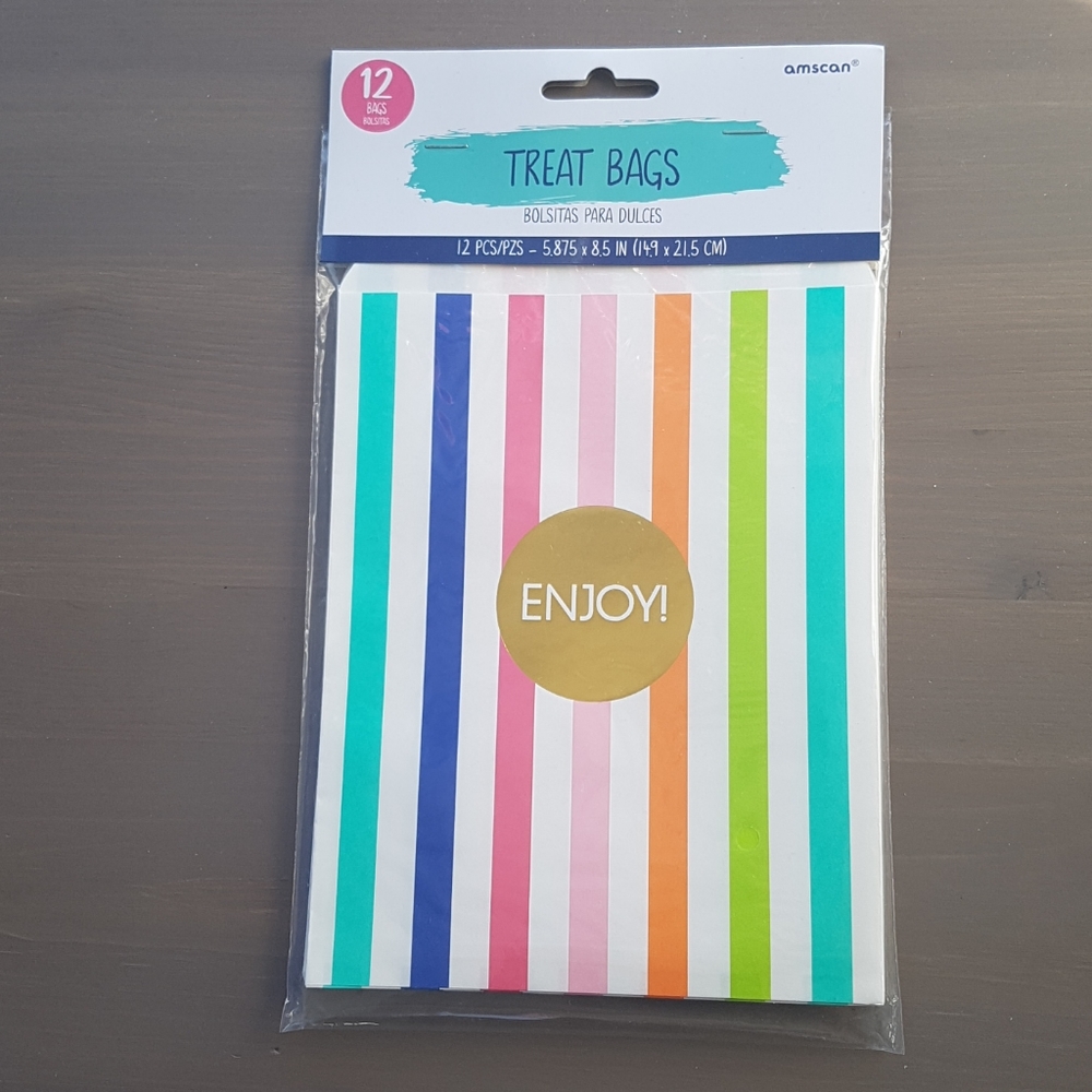 12 Pcs "Sweets & Treats" Paper Party Treat Bags